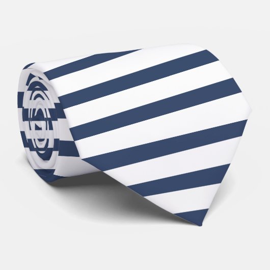 白くおよび青の横ストライプのなタイ ネクタイ (ロール)