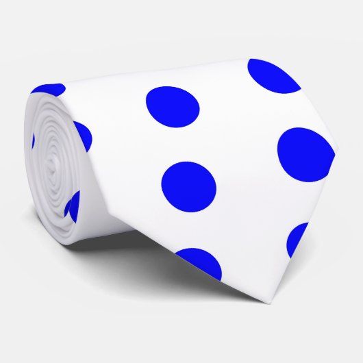 白くおよび青の水玉模様のネクタイ ネクタイ (ロール)