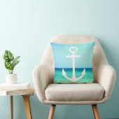 白くおよび青の航海のないかりの枕 クッション (椅子)