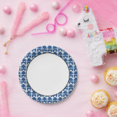 白くおよび青航海のなパターン| ペーパープレート (パーティー)