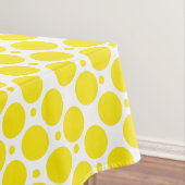 白くおよび黄色の水玉模様パターン テーブルクロス (インサイチュ)