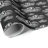 白くおよび黒いインクのソンブレロのVueltiaoパターン ラッピングペーパー (ロールコーナー)