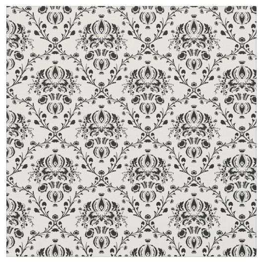 白くおよび黒いダマスク織 ファブリック (クローズアップ)