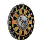 白くおよび黒いマガモは水の水泳を引込めます ダーツボード (正面左)