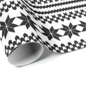 白くおよび黒い北欧のクリスマスのセーターパターン ラッピングペーパー (ロールコーナー)