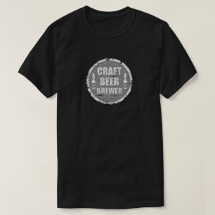 白くおよび黒い技術ビール醸造業者動揺してな色 Tシャツ