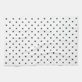 白くおよび黒い星パターン キッチンタオル (横)