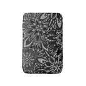 白くおよび黒い曼荼羅パターン バスマット (正面縦)