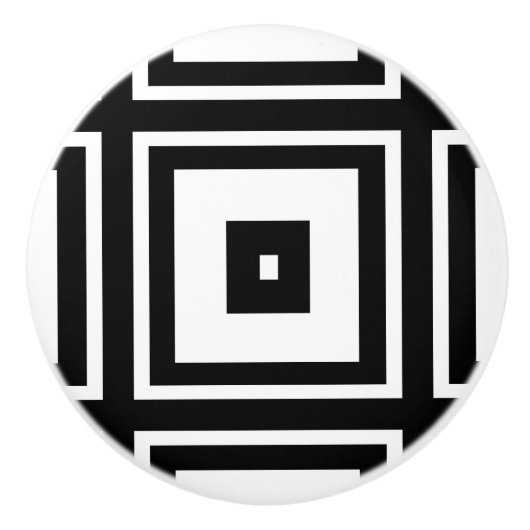 白くおよび黒い正方形の陶磁器のノブに入り込むこと セラミックノブ (正面)