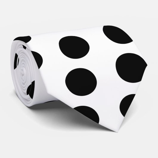 白くおよび黒い水玉模様のネクタイ ネクタイ (ロール)