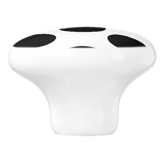 白くおよび黒い水玉模様の家具のノブ セラミックノブ (側面)