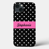 白くおよび黒い水玉模様パターン Case-Mate iPhoneケース (裏面)