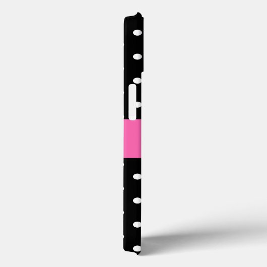 白くおよび黒い水玉模様パターン Case-Mate iPhoneケース (裏面 / 右)