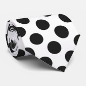 白くおよび黒い水玉模様 ネクタイ (ロール)