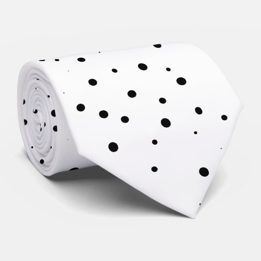 白くおよび黒い点 ネクタイ (ロール)