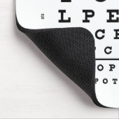 白くおよび黒い眼科学のOptometryの視力検査表 マウスパッド (コーナー)