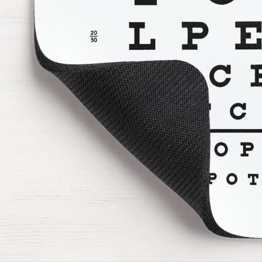 白くおよび黒い眼科学のOptometryの視力検査表 マウスパッド (コーナー)