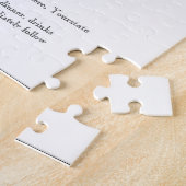 白くおよび黒い花の線条細工の結婚式招待状 ジグソーパズル (側面)