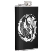 白くおよび黒い陰陽のコイの魚 フラスク (右)