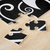 白くおよび黒い陰陽のバラ ジグソーパズル (側面)