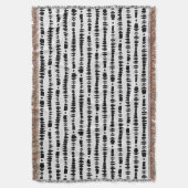 白くおよび黒くコンテンポラリーな種族は縞で飾ります スローブランケット (正面縦)