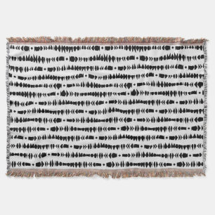 白くおよび黒くコンテンポラリーな種族は縞で飾ります スローブランケット