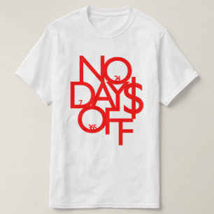 白くか赤い休日無し Tシャツ