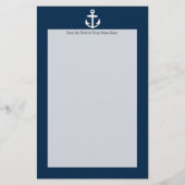 白くか青の航海のないかりの記号 便箋 (正面)