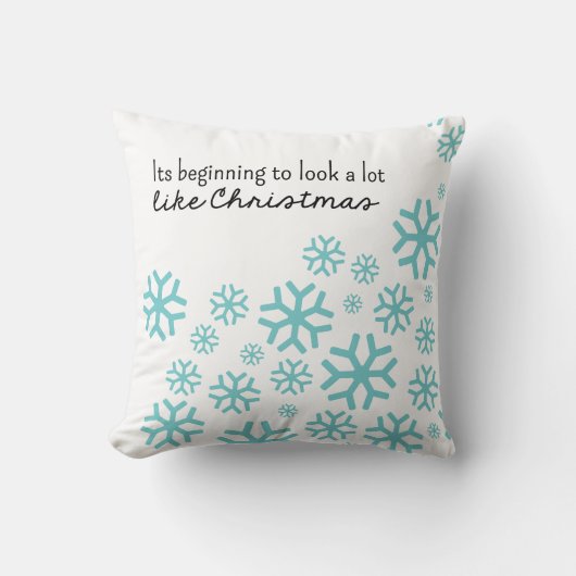 白くか青クリスマス|のようにたくさん見え開始 クッション (正面)