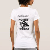 白くか黒いロゴの女性タンクトップ Tシャツ (裏面)