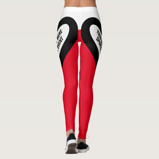 白くか黒くまたは赤いレギンスを個人化して下さい レギンス (裏面)