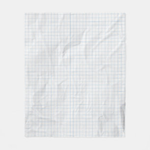 白くしわになった紙青い線 フリースブランケット