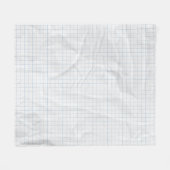 白くしわになった紙青い線 フリースブランケット (正面(横))