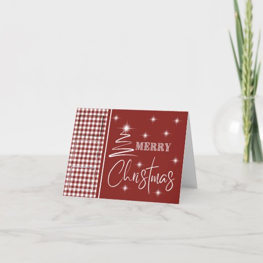 白くて単純なメリークリスマスツリー カード (正面)