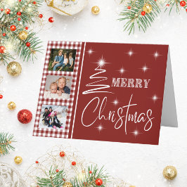 白くて単純なメリークリスマスツリー カード