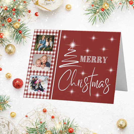 白くて単純なメリークリスマスツリー カード