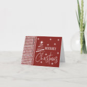 白くて単純なメリークリスマスツリー カード (正面)