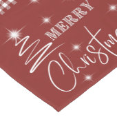 白くて単純なメリークリスマスツリー ショートテーブルランナー (コーナー)