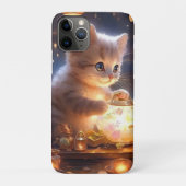 白くて可愛い猫きらめく、瓶に火をつけた Case-Mate iPhoneケース (裏)