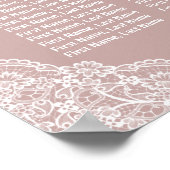 白くほこりっぽいバラ結婚の花の座席表 ポスター (角)