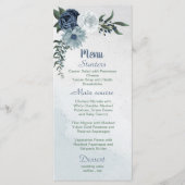 白くほこりっぽい青と海軍の花々緑 メニュー (正面)