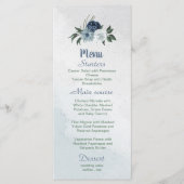 白くほこりっぽい青と海軍の花々緑 メニュー (正面)