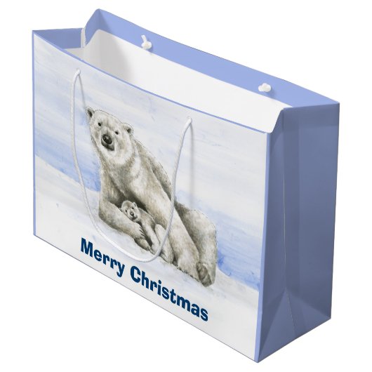 白くまおよびカブス ラージペーパーバッグ (正面アングル)