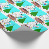 白くまおよび木ライト ラッピングペーパー (角)