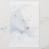 白くまおよび雪の文房具 便箋 (正面)