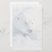 白くまおよび雪の文房具 便箋 (正面/裏面)