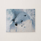 白くまおよび雪 ジグソーパズル (横)