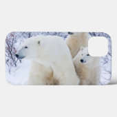 白くまおよび2匹の幼いこども Case-Mate iPhoneケース (裏面 (横))