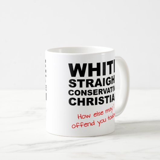 白くまっすぐで保守的なキリスト教のおもしろマグカップ コーヒーマグカップ (正面右)