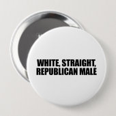 白くまっすぐな共和党の男性 缶バッジ (正面&裏面)